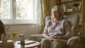 mulher sentada praticando método Buddhi